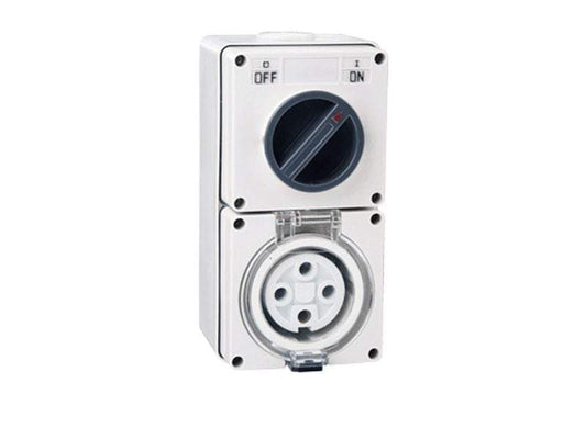 4 Pin 40AMP Combination Switched Socket - Star Sparky Direct