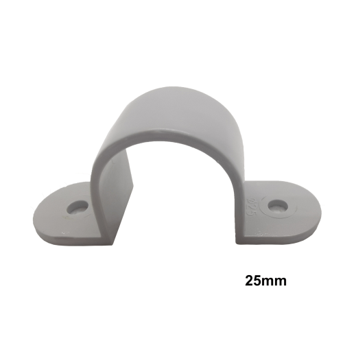 100 x 25mm PVC Saddle Grey Conduit Fittings - Star Sparky Direct