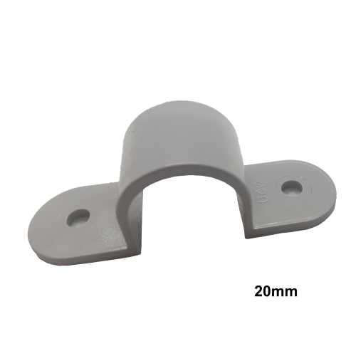 100  x 20mm PVC Saddle Conduit Fittings Grey - Star Sparky Direct