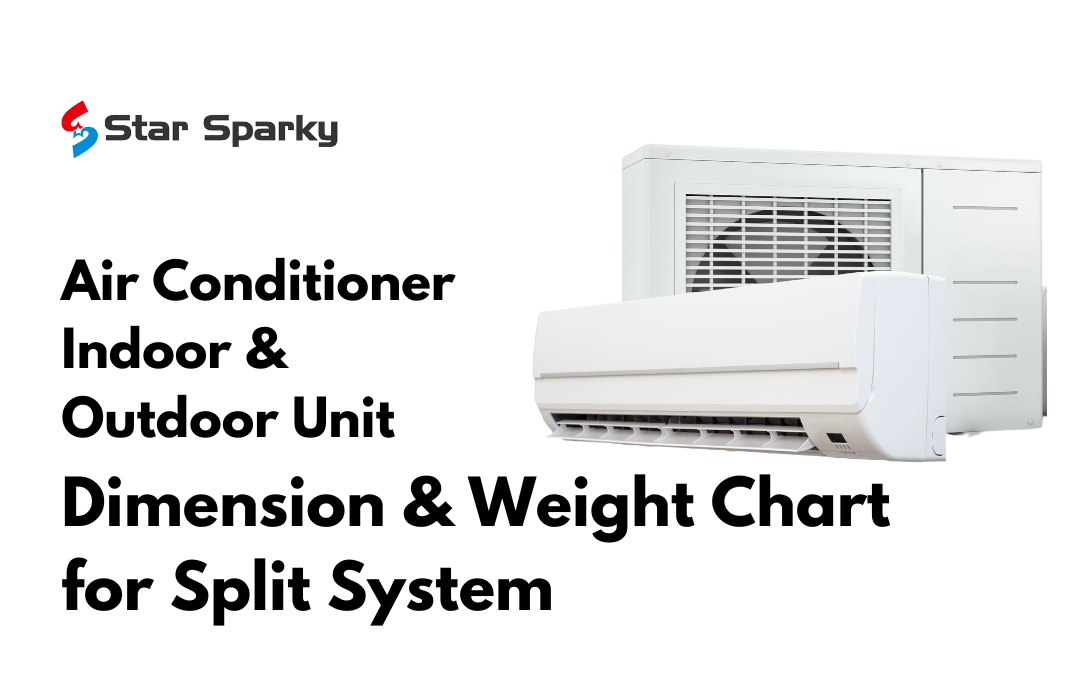 Dimensions and Weights Chart for Split System Air Conditioner Indoor a ...