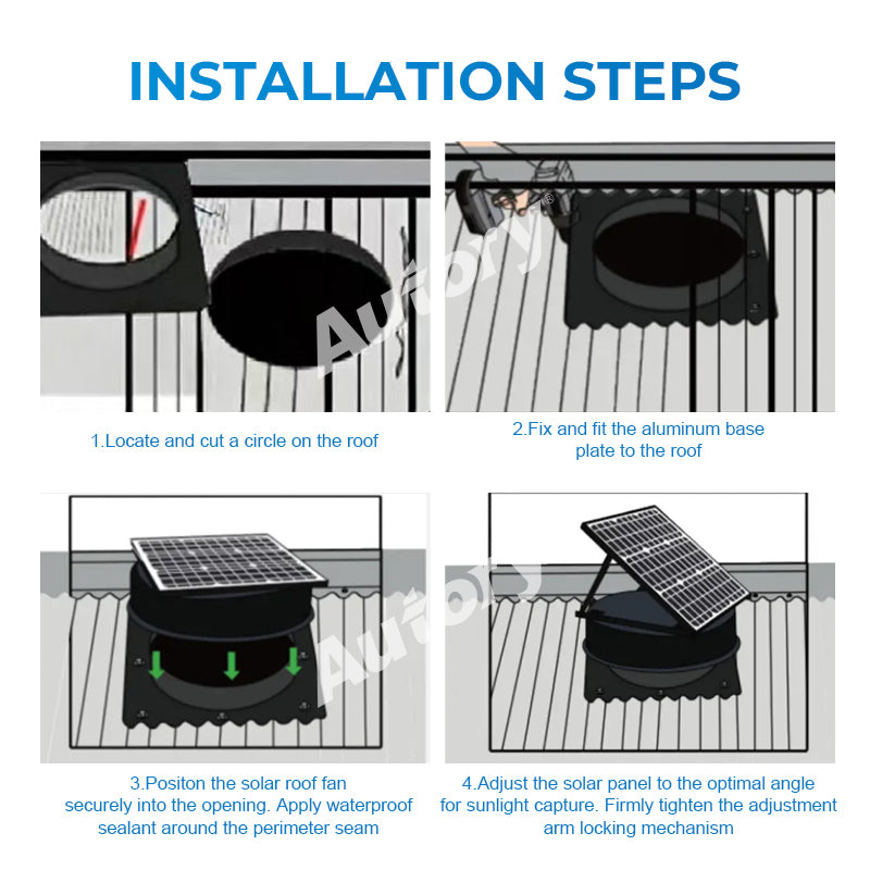AUTORY | Solar Roof Ventilation Fan | Wireless Power with Remote Control
