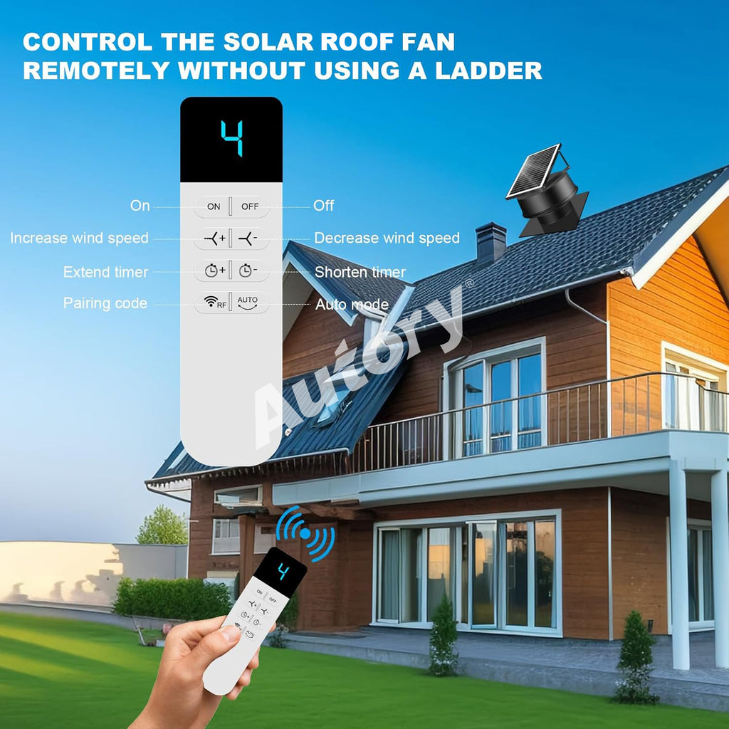 AUTORY | Solar Roof Ventilation Fan | Wireless Power with Remote Control