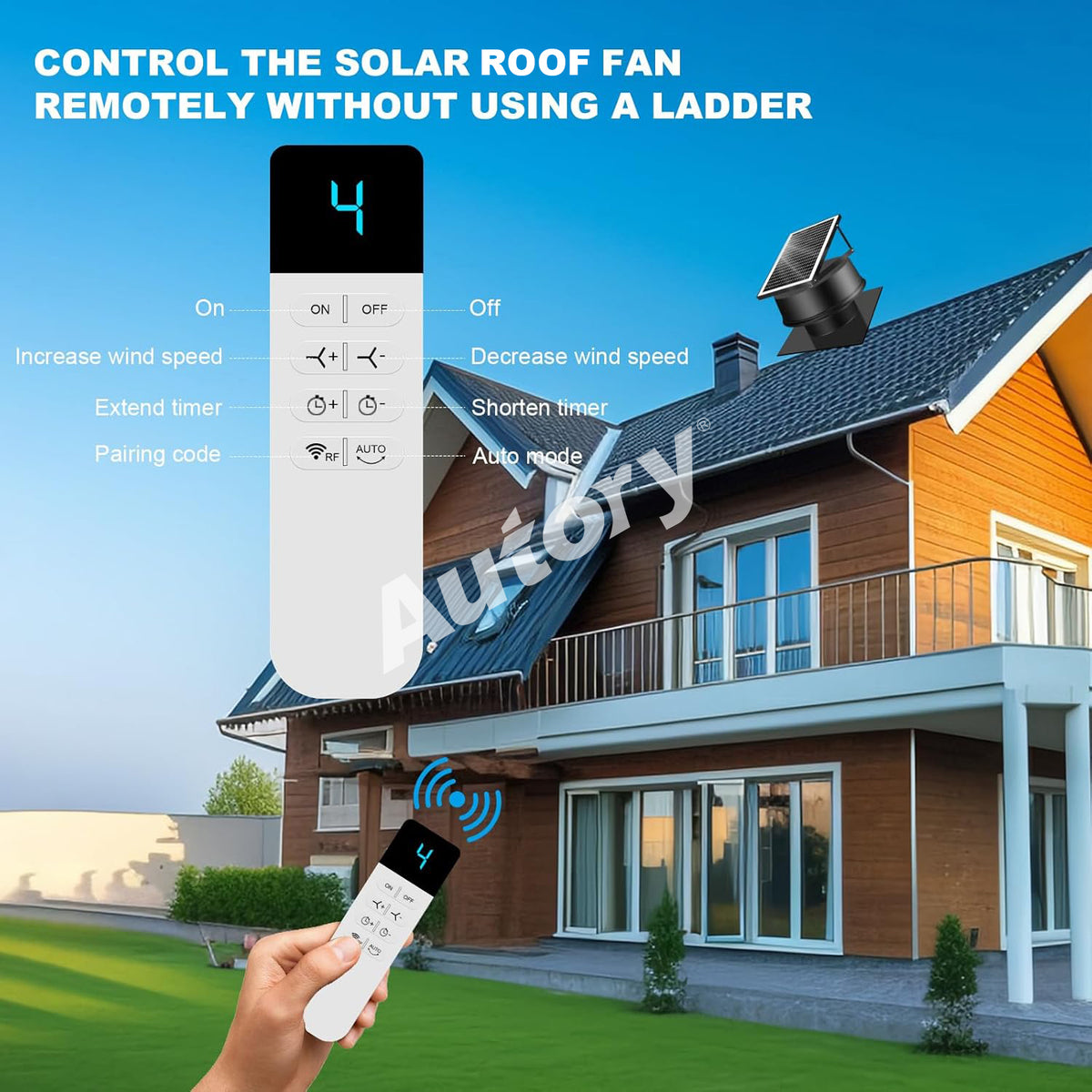 AUTORY | Solar Roof Ventilation Fan | Wireless Power with Remote Control
