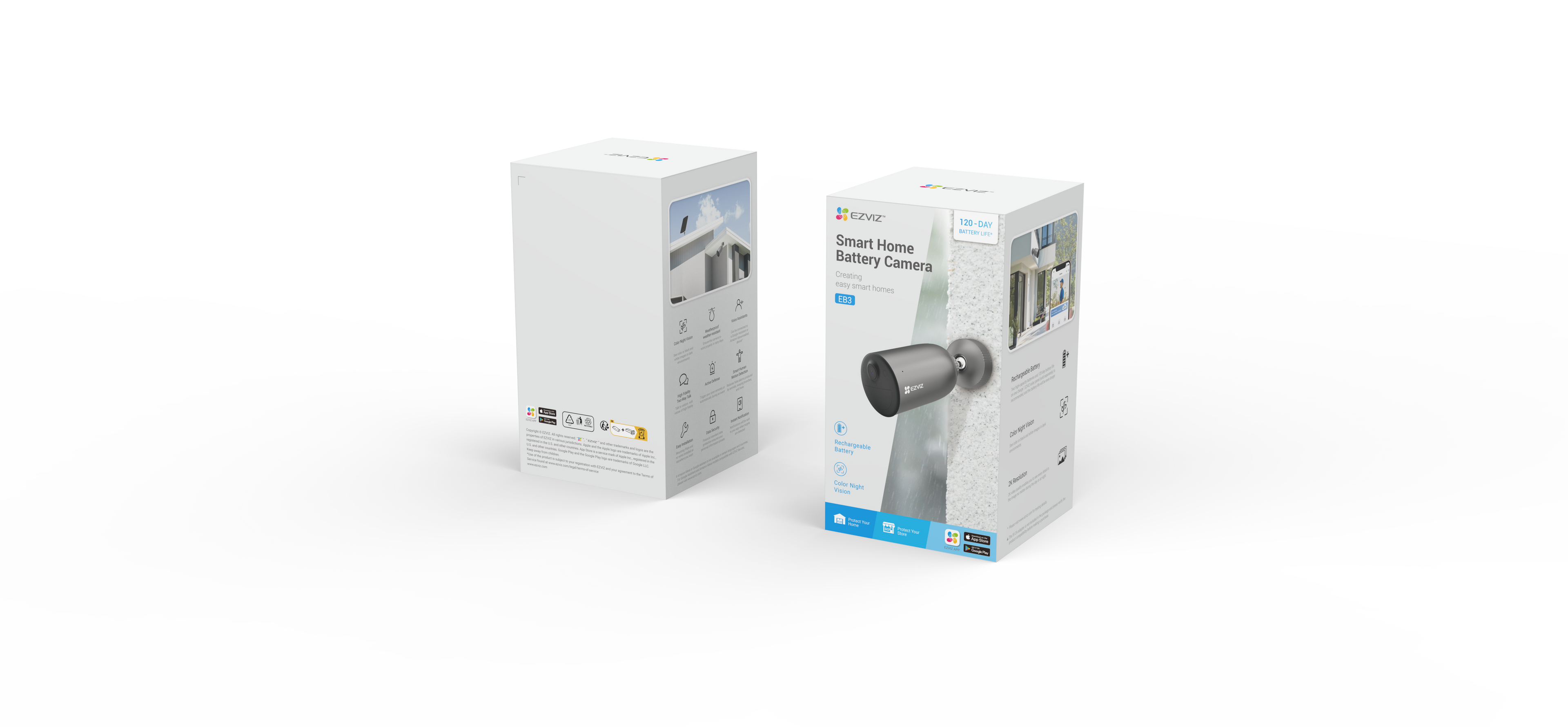 EB3 | 2K | 3MP | Solar Panel Kit Included | Standalone Smart Home Battery Camera | EZVIZ |