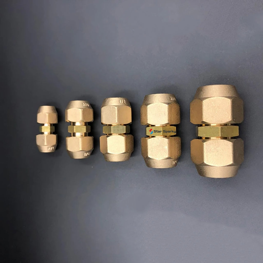 Free Welding Brass AC Pipe Reducing Union + 2 Flare Nuts