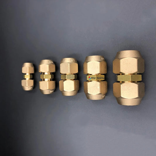Free Welding Brass AC Pipe Reducing Union + 2 Flare Nuts