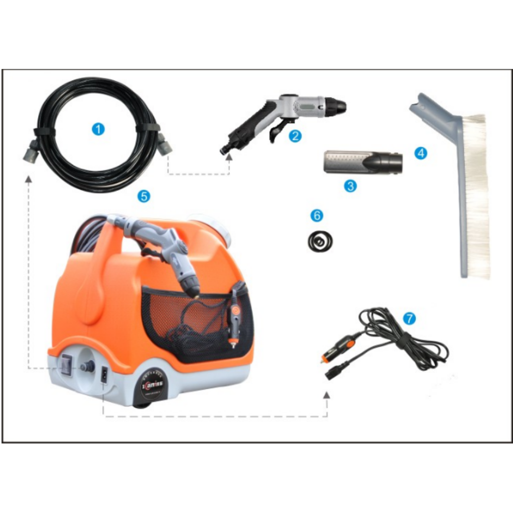 Portable Water Pressure AirCon/Car Cleaner - Rechargeable Battery torch 15L 12V