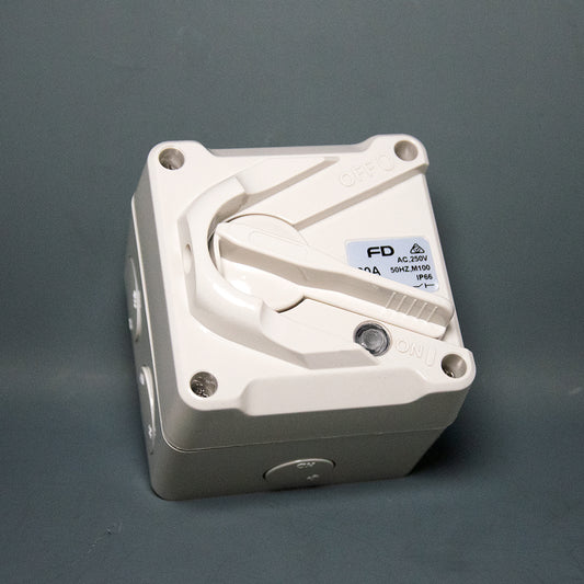 Lockable Mini Weather Protected Isolator Switch 2 Pole 20A-Carton Size Available