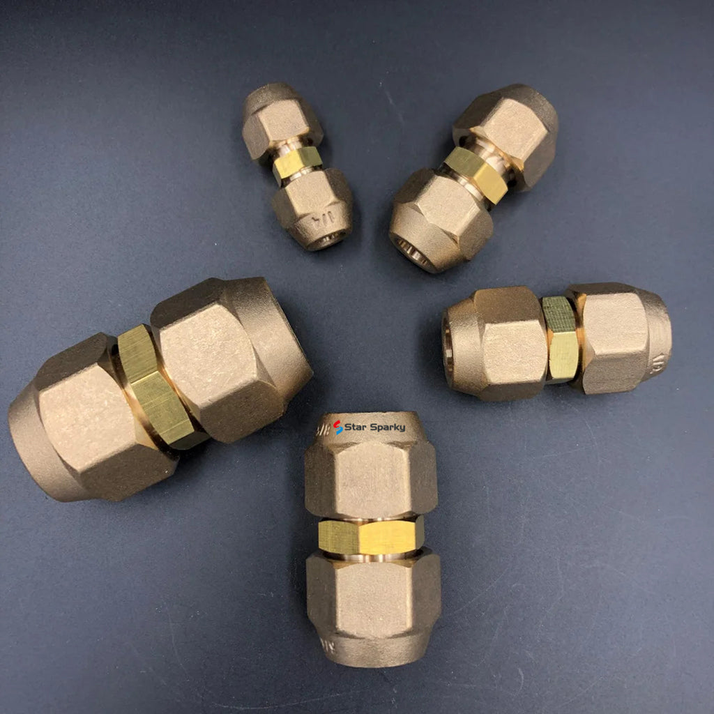 Free Welding Brass AC Pipe Reducing Union + 2 Flare Nuts