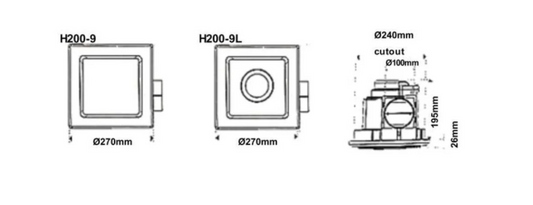3A Exhaust Fan Dimension_ Square