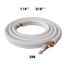 Load image into Gallery viewer, 3M/5M Pair Coil Tube 1/4&#39;&#39; 3/8&#39;&#39; Insulated Copper Pipes R32/R410A