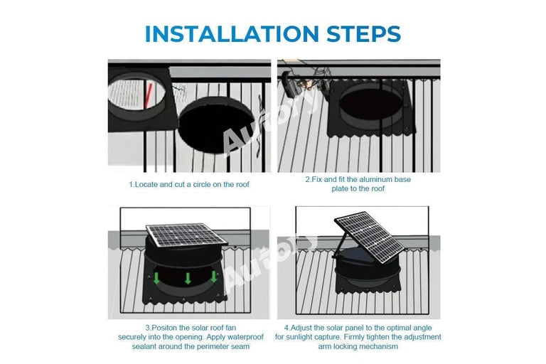 320mm Solar Roof Ventilation Fan, Hybrid Solar & Wireless Power with Remote Control