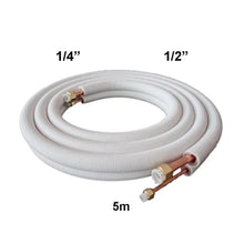 Load image into Gallery viewer, 3M/5M Air Conditioner Pair Coil Tube 1/4&#39;&#39; 1/2&#39;&#39; Insulated Copper Pipes
