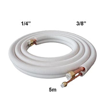 Load image into Gallery viewer, 3M/5M Pair Coil Tube 1/4&#39;&#39; 3/8&#39;&#39; Insulated Copper Pipes R32/R410A