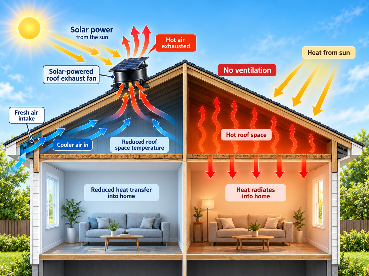 AUTORY | Solar Roof Ventilation Fan | Wireless Power with Remote Control