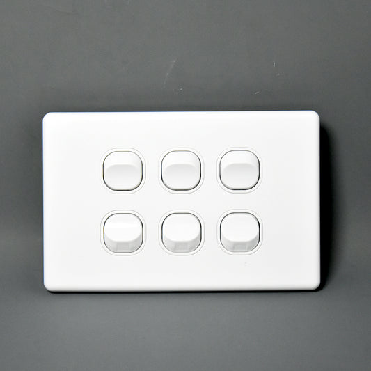 6 Gang Light Switch Vertical 10A 250V - KS312 - Star Sparky Direct