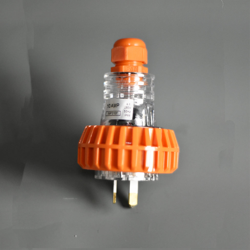 3 Pin 15A Weatherproof Male Plug Orange Star Sparky