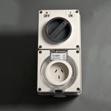 3 Pin 10A Weatherproof Combination Switched Socket