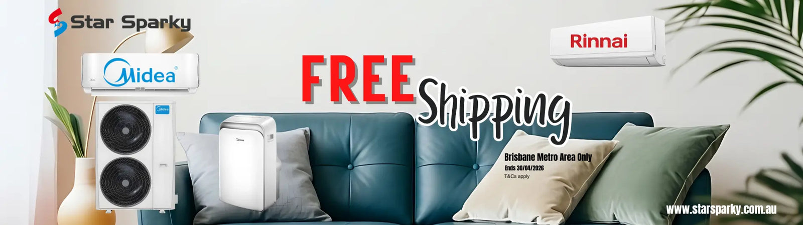 Midea & Rinnai AC Free Shipping Brisbane