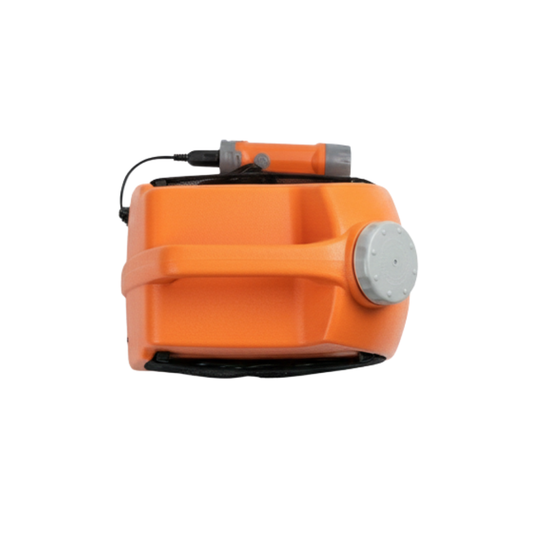 Orange and gray device on a white background