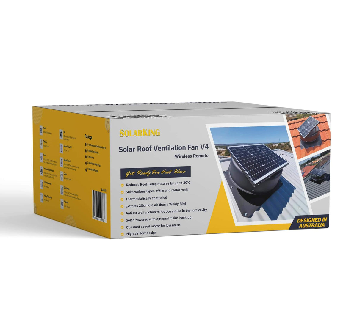 Solar Roof Ventilation Fan 320MM V4 Wireless