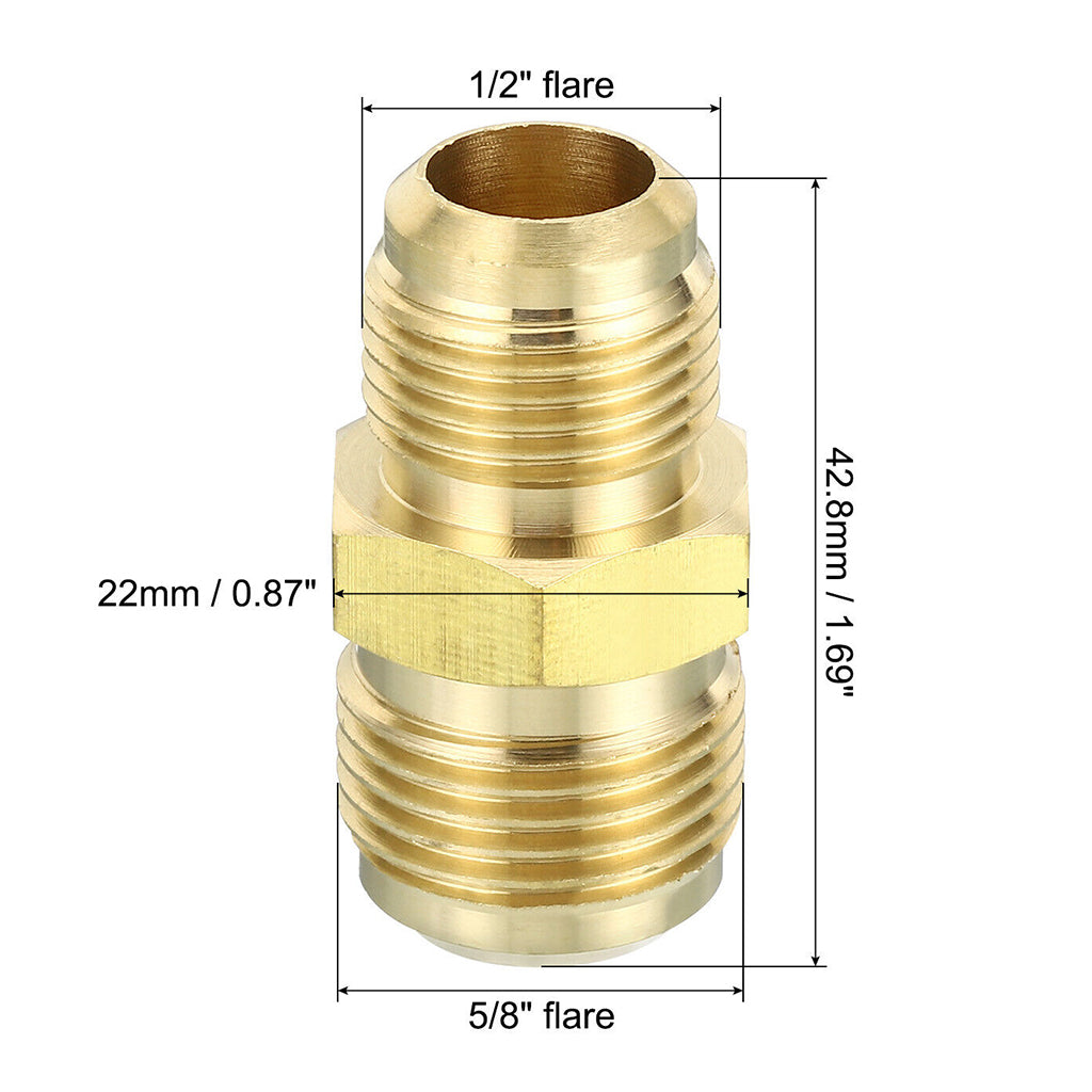 Free Welding Brass AC Pipe Reducing Union + 2 Flare Nuts