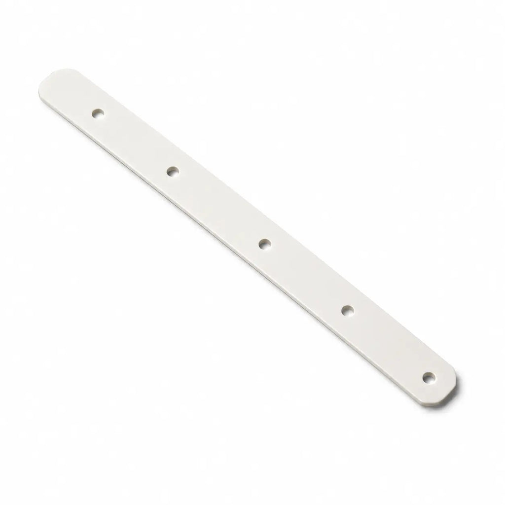 White Metal Strip with 5 pre-drilled mounting holes