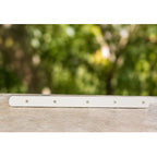 White Metal Strip with 5 pre-drilled mounting holes open space showing