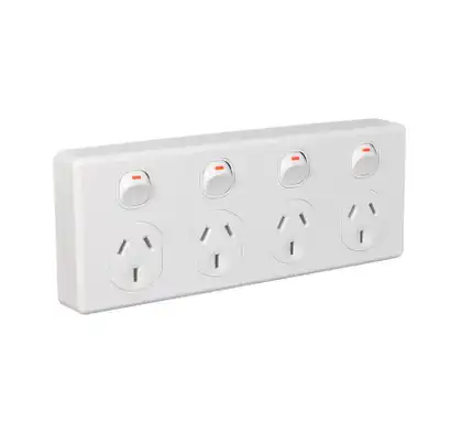Powerpoint 4 Switch Socket Outlet White
