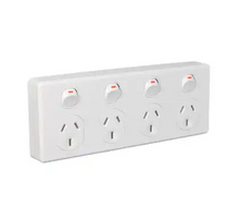 Load image into Gallery viewer, Powerpoint 4 Switch Socket Outlet White