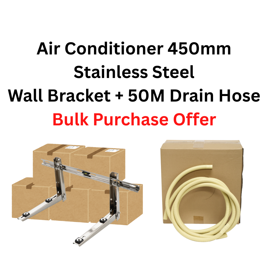 5 Boxes Air Conditioner 450mm Stainless Steel Wall Bracket with Free box of Drain Hose