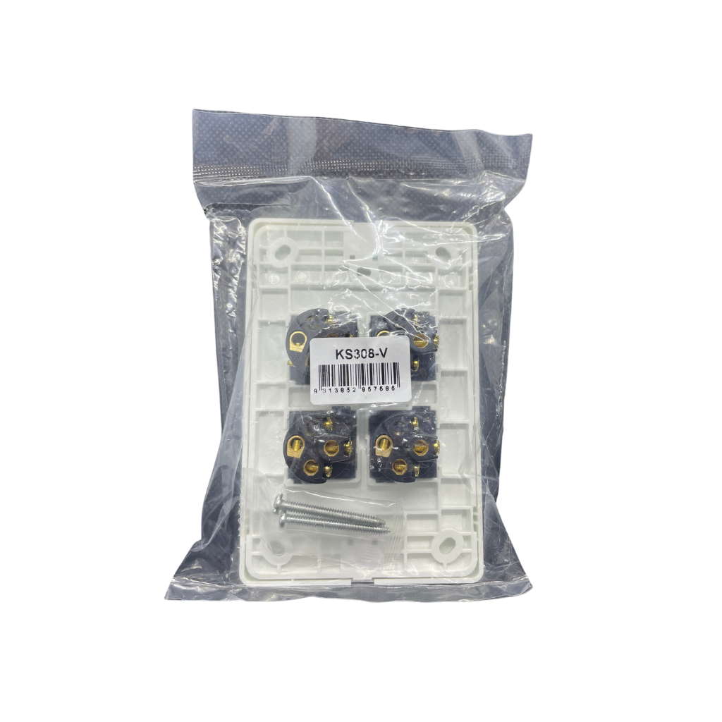 4 Gang Light Switch Vertical 10A 250V - KS308-V - Star Sparky Direct
