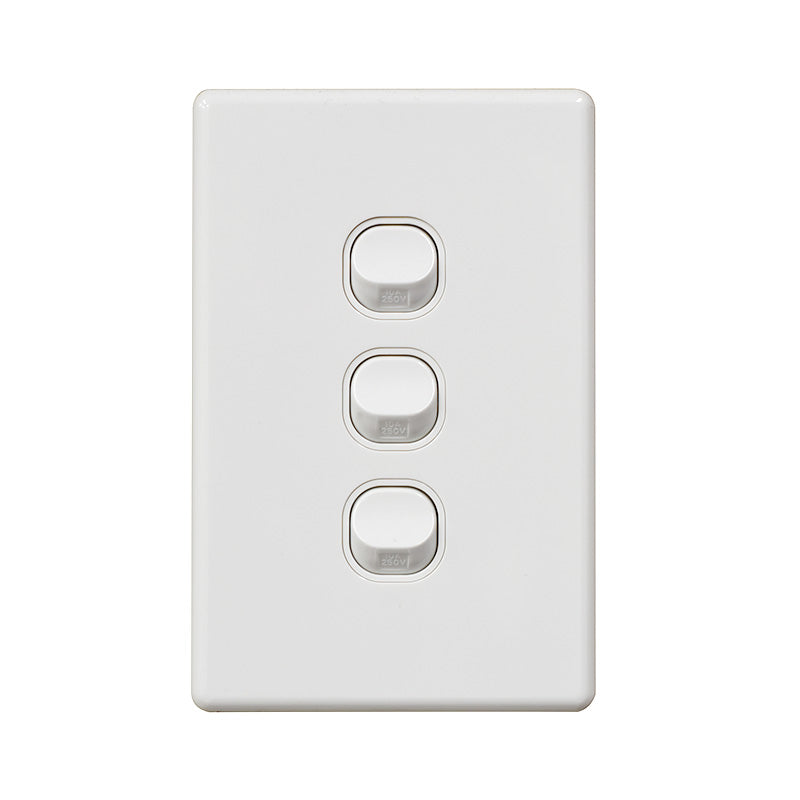 3 Gang 16A Switch Vertical WS3-V