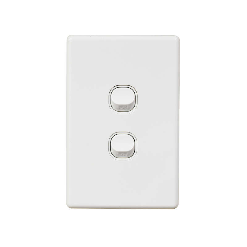 2 Gang Light Switch Vertical 10A 250V KS304-V