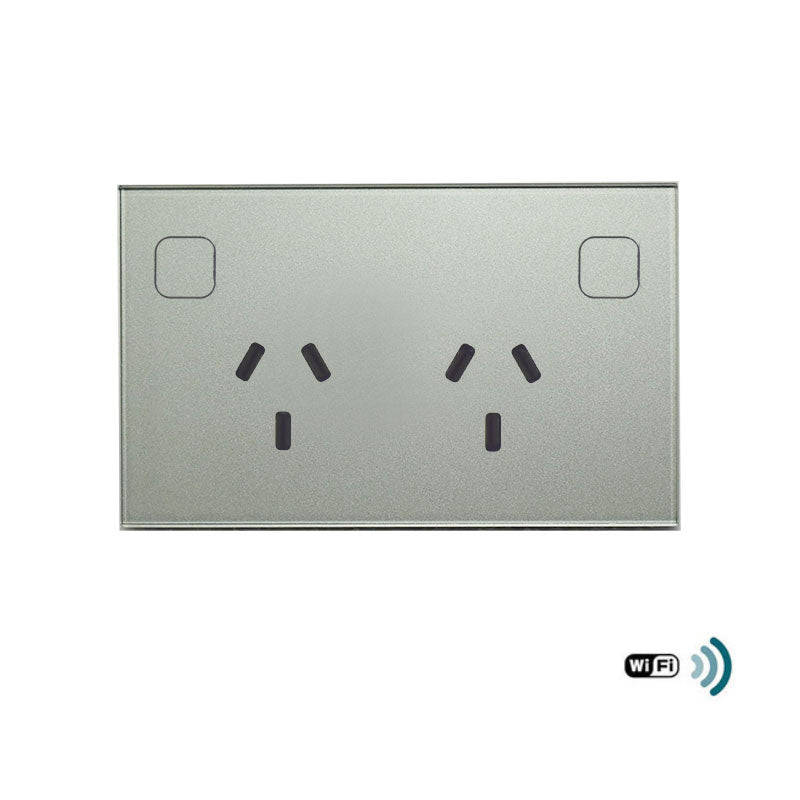 Smart Home Wifi Controlled GPO Plug 2 AC Wall Socket with Double Touch Switch Power Points