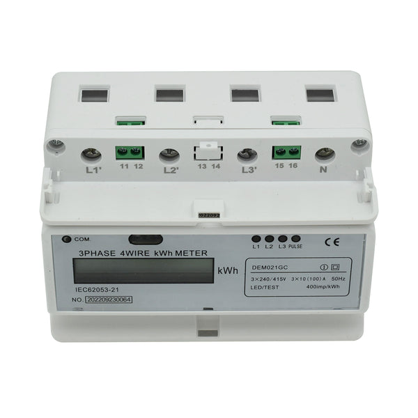 3 Phase 4 Wire 100amp Din Rail Kilowatt Hour Meter Digital LCD - Star ...