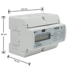 3 Phase 4 Wire 100amp Din Rail Kilowatt Hour Meter Digital  LCD
