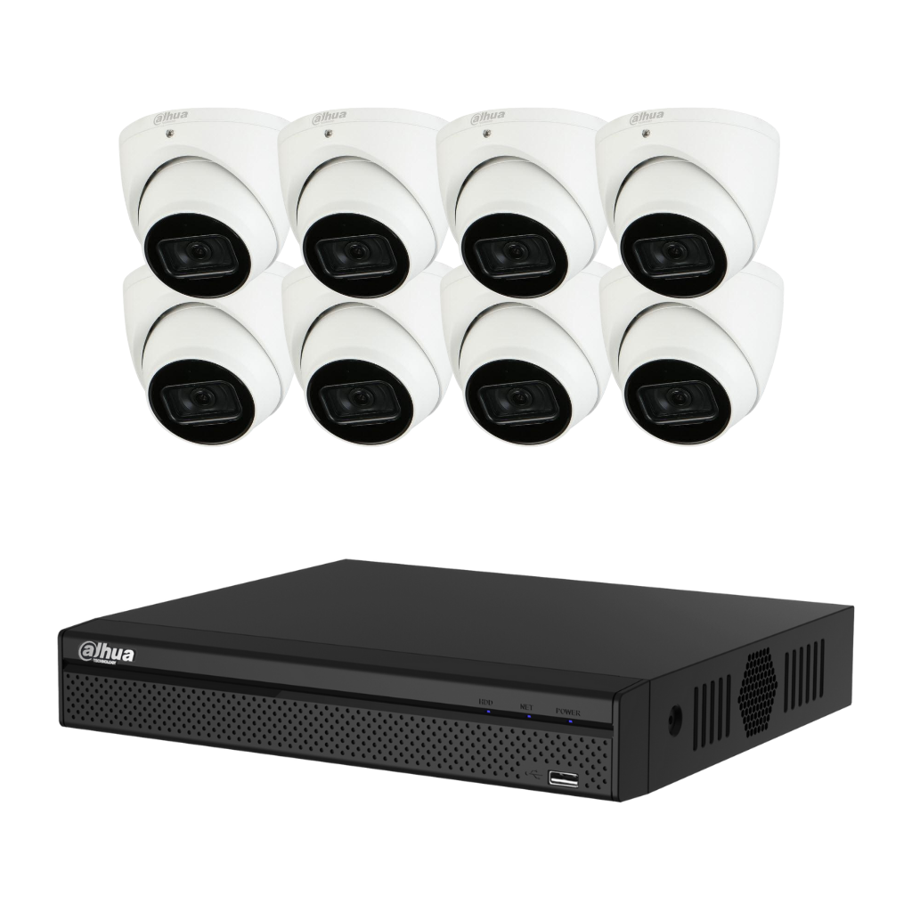 Dahua 6MP 8CH CCTV Kit: 8 x 6MP Turret IP Camera with 8 Channel NVR