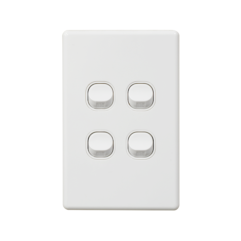 4 Gang 16A Switch Vertical WS4-V
