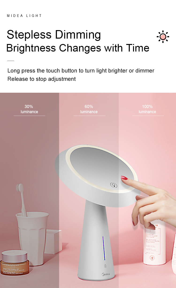 Midea LED Lighted Makeup Mirror - Smart Touch Screen Control - Star Sparky Direct
