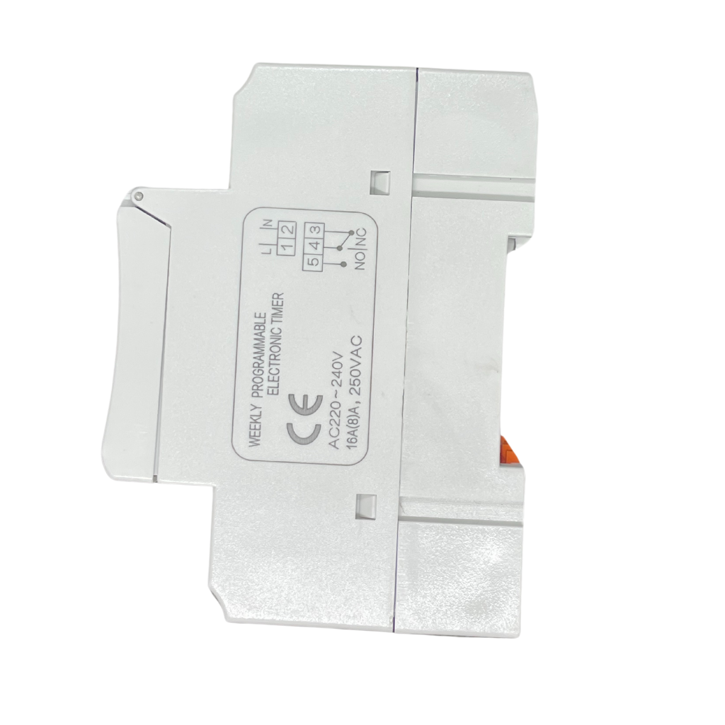 DIN Rail Mount Digital Timer with LCD Display 16A 250V
