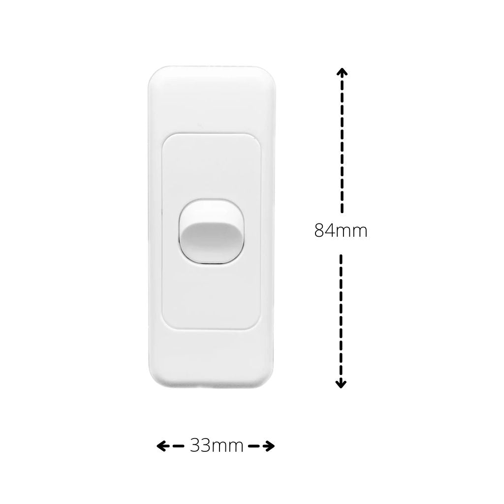 1 Gang Architrave Light Switch Narrow 10A
