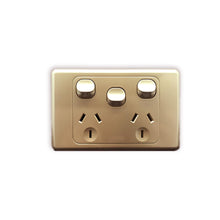 Load image into Gallery viewer, Double Power Point with Extra switch 10A colour Gold - AS316-G - Star Sparky Direct