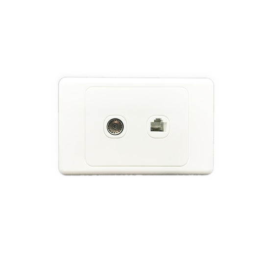 Combined TV Outlet and Telephone Wall Socket - AS322 - Star Sparky Direct