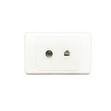 Combined TV Outlet and Telephone Wall Socket - AS322
