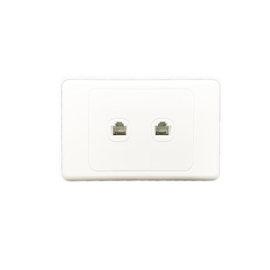 2 Gang 4 Core Telephone Outlet Socket - AS325 - Star Sparky Direct