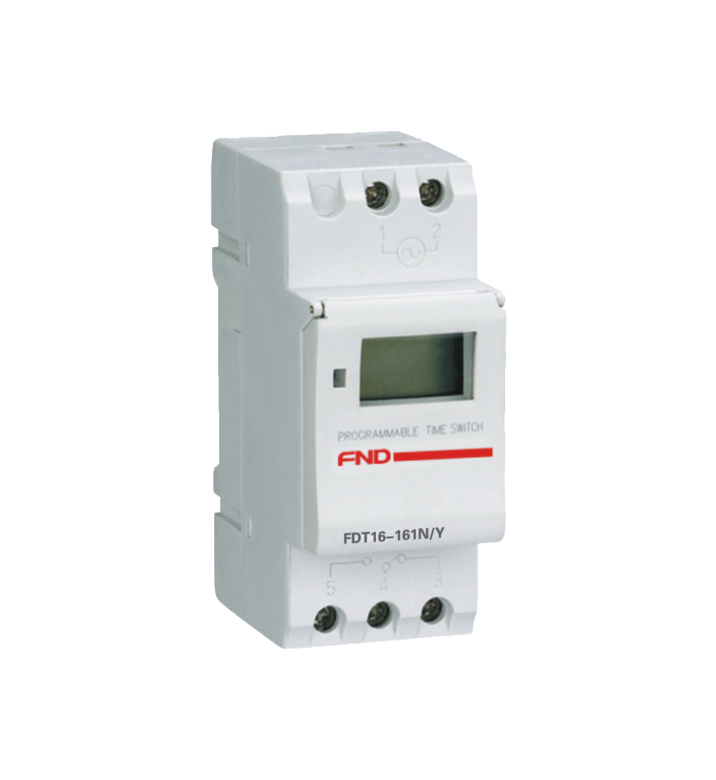 DIN Rail Mount Digital Timer with LCD Display 16A 250V