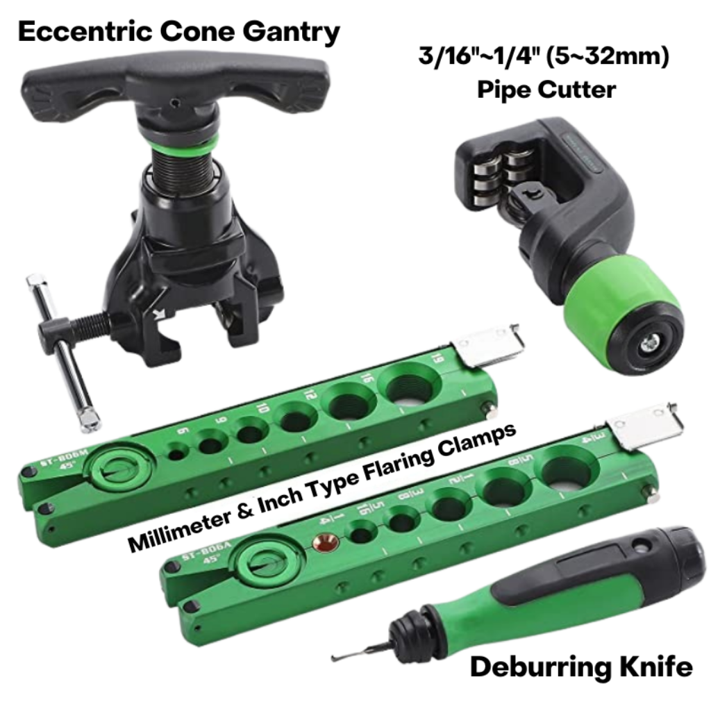 DSZH Flaring Tool Kit HVAC 1/4”to 3/4” Copper Pipe Flare Tool Star Sparky Direct