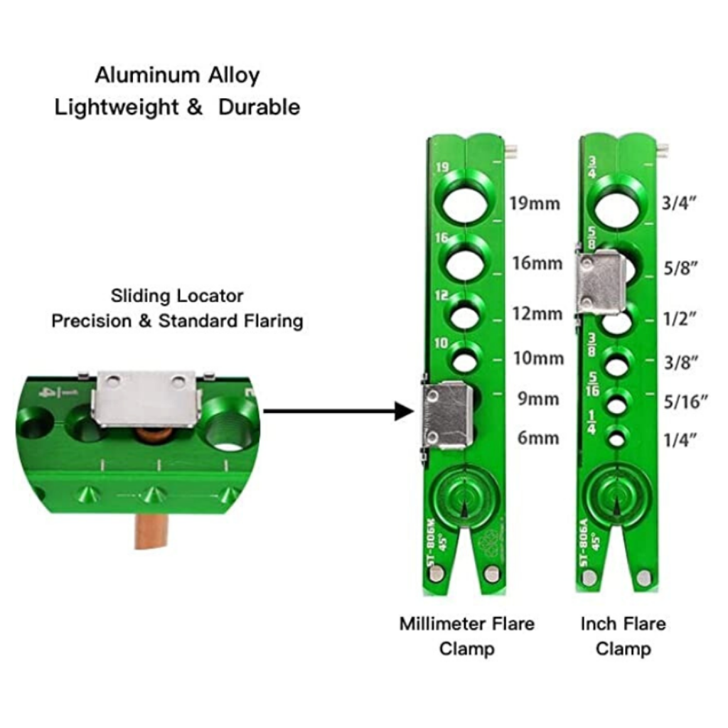 DSZH Flaring Tool Kit HVAC 1/4”to 3/4” Copper Pipe Flare Tool Star Sparky Direct