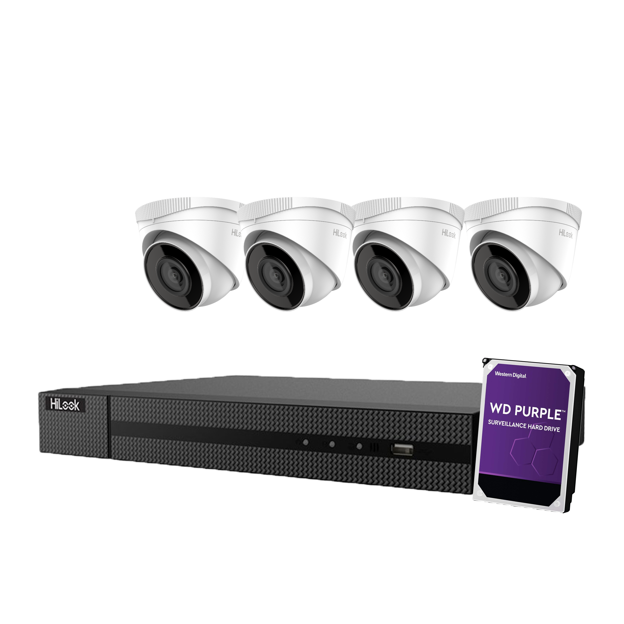 Hikvision Hilook 4 x 4MP Turret Kit with 4CH NVR